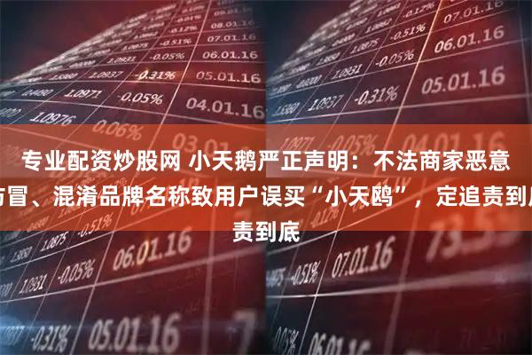 专业配资炒股网 小天鹅严正声明:不法商家恶意仿冒、混淆品牌名称致用户误买“小天鸥”,定追责到底